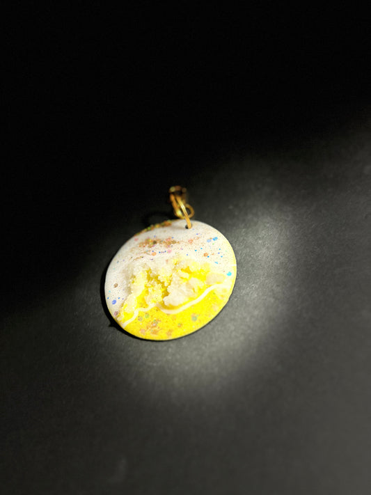 Shine Bright in Yellow Geode Keychain