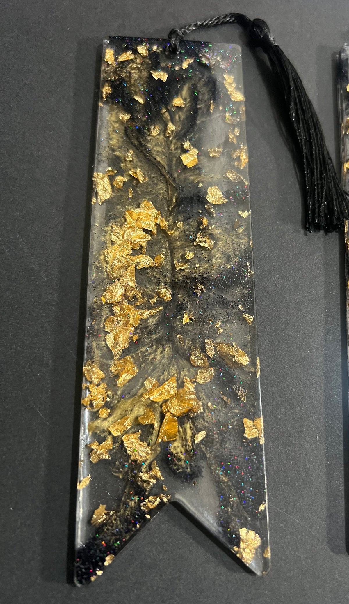 Black Clear and Gold Resin Bookmarks large