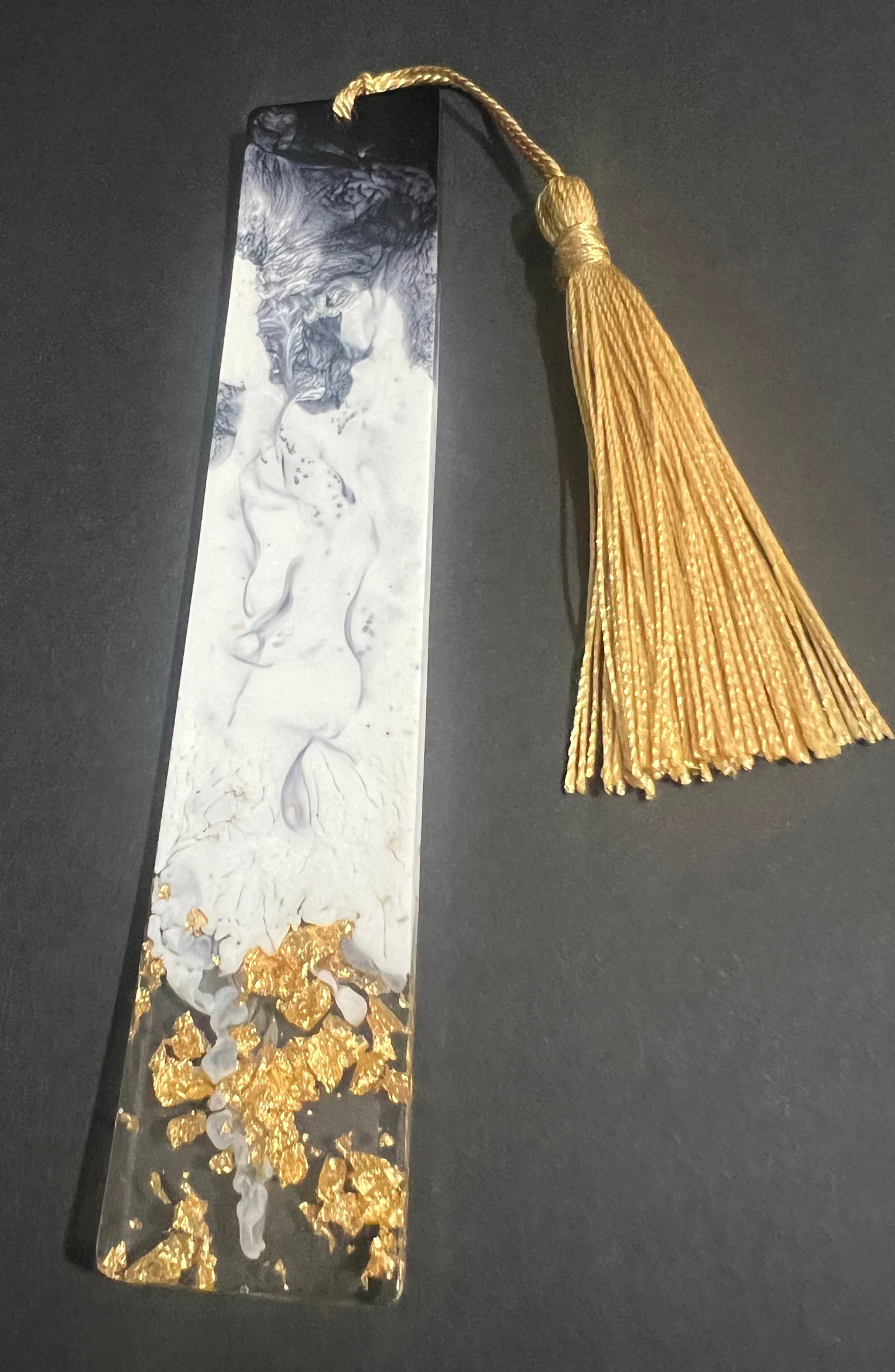 Black White and Gold Resin Bookmarks small