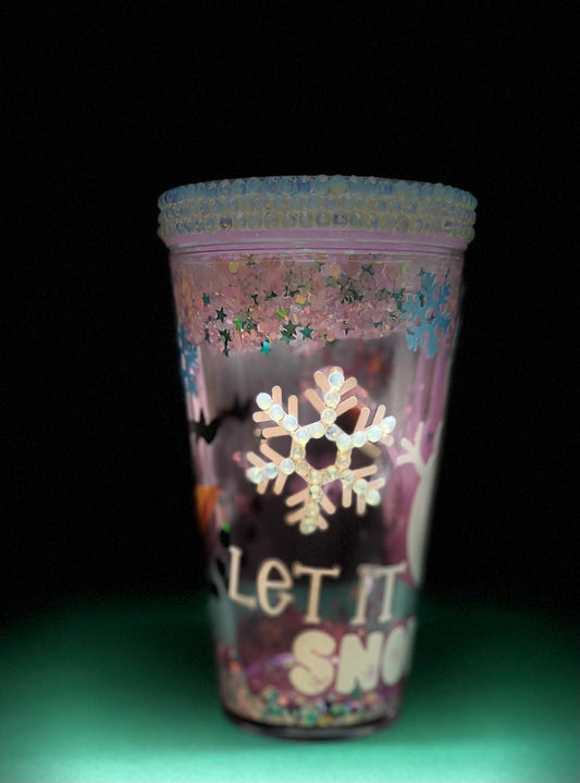 Let It Snow Bling 16oz acrylic tumbler